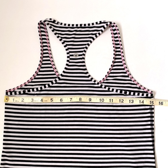 Lululeman Cool Racerback classic Stripe Black/White Top - Picture 4 of 11